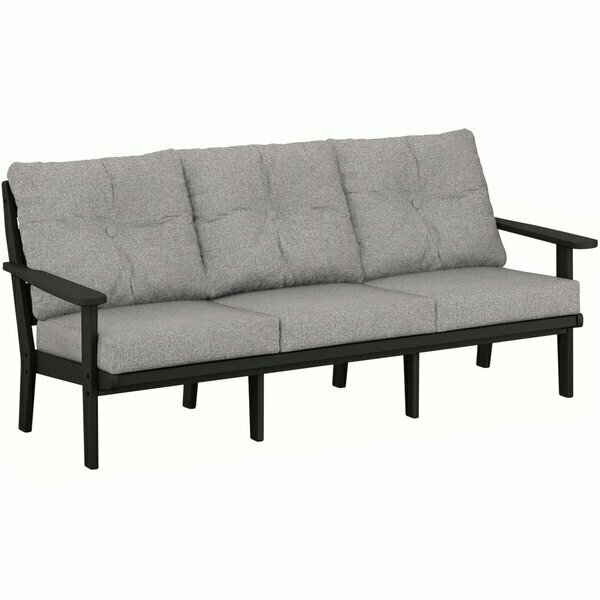 Polywood Lakeside Black / Grey Mist Deep Seating Sofa 6334413BL145